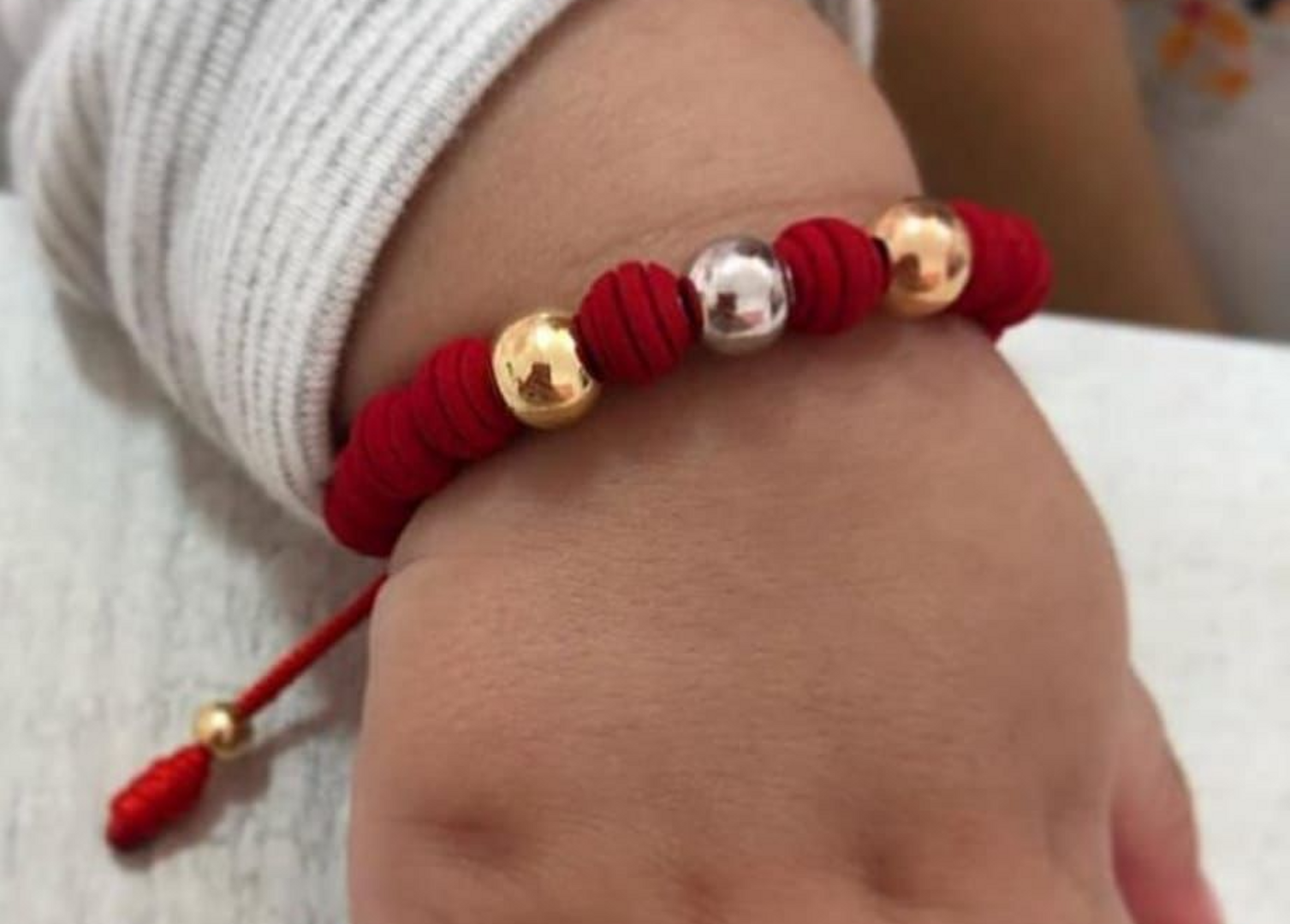Pulsera 6mm en 3 oros balin liso 6mm