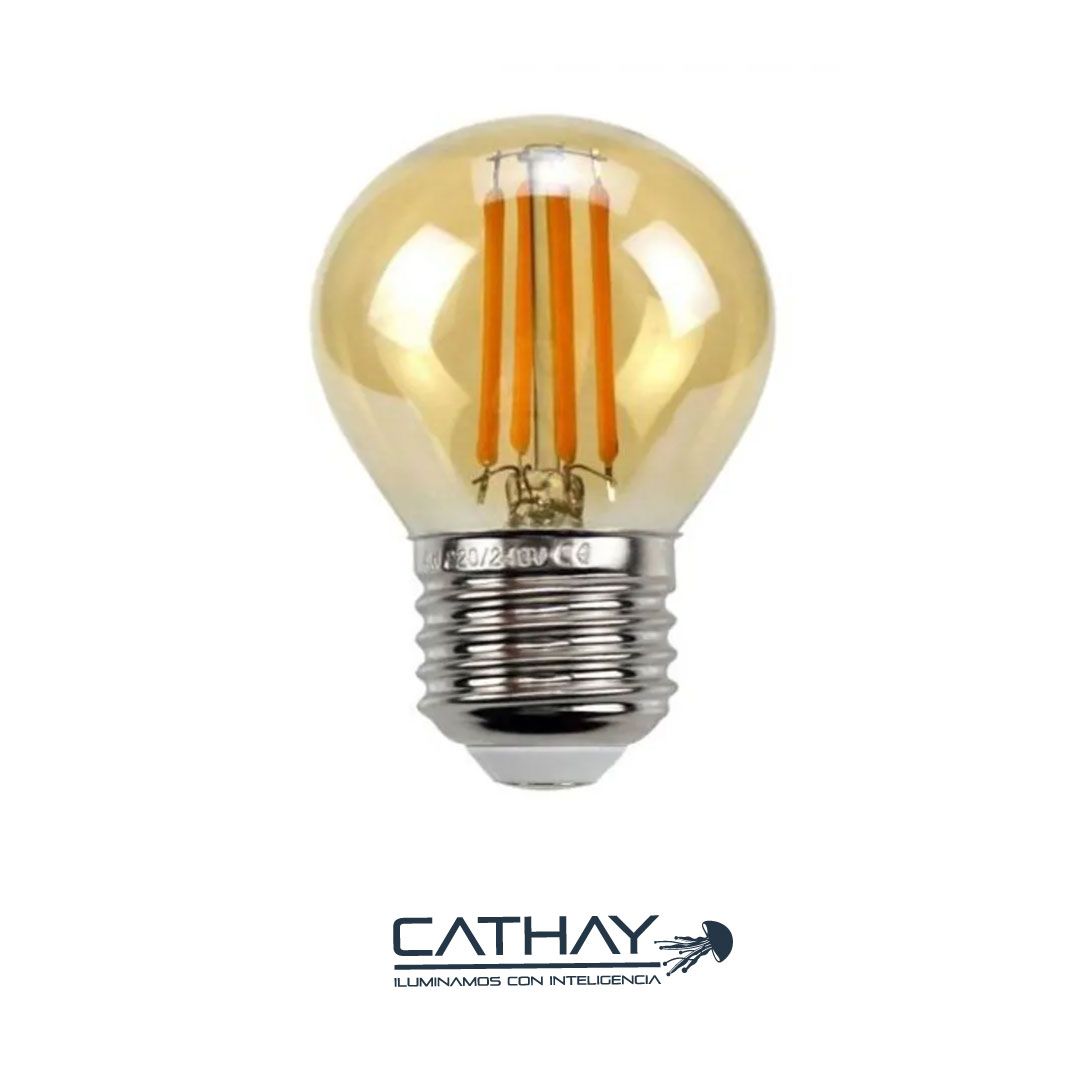 BOMBILLO TIPO PING PONG CON FILAMENTO MICRO LED, VIDRIO -  SUPERFICIE TRANSPARENTE	