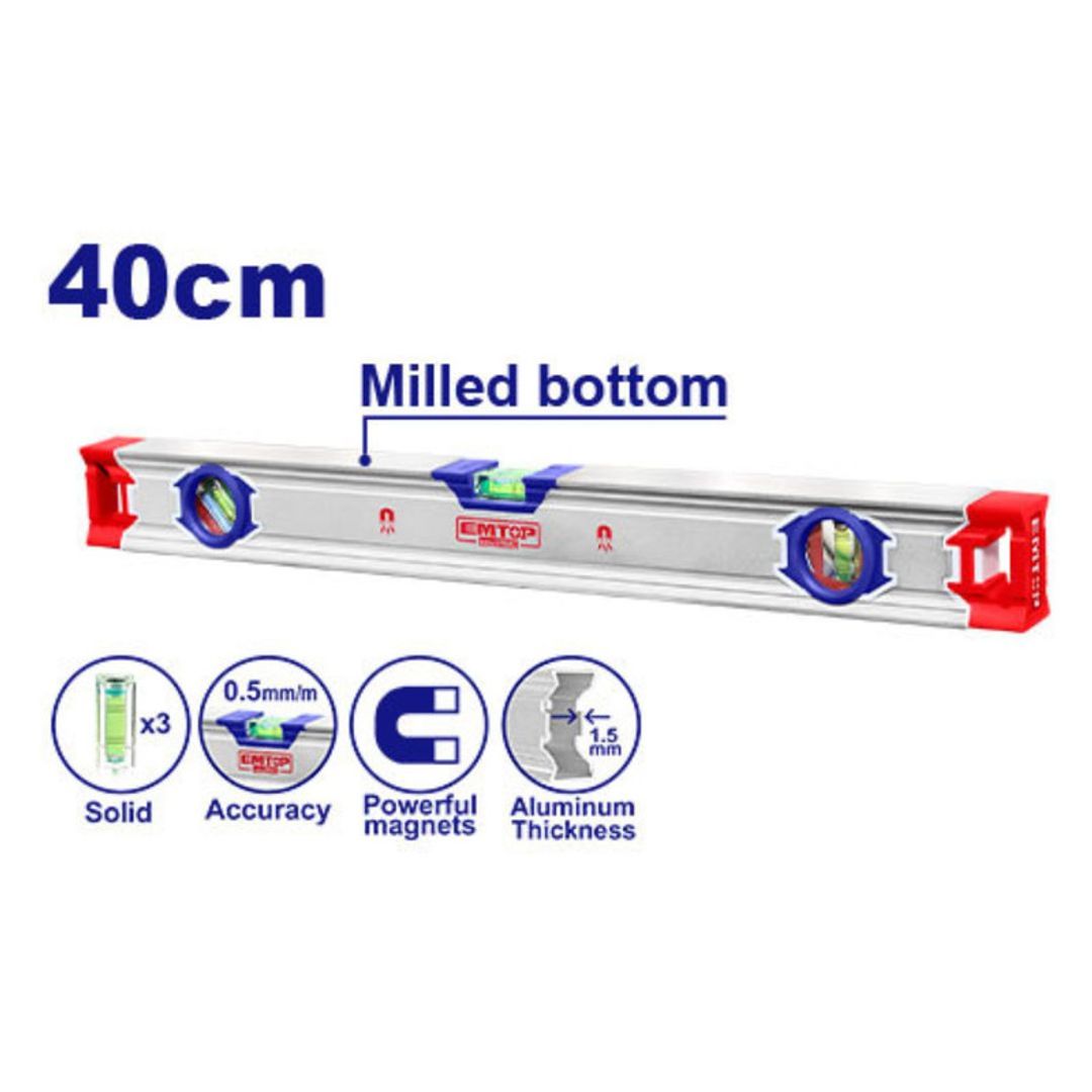 EMTOP NIVEL DE GOTA ALUMINIO 16" (40CM) MAGNETICO SUPER EMTOP 