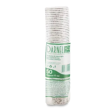 Imagen del producto VASO CARTON DARNEL 6 OZ PAQ X 50 UND - CAJA X 20 PAQ