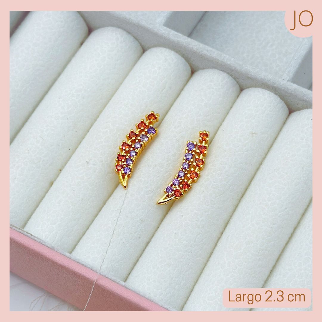 Aretes Bi color Rodio