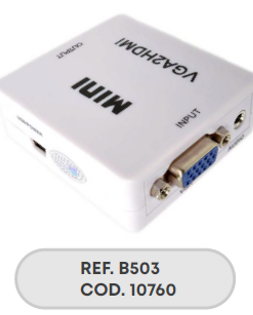 CAJA CONVERTIDORA VGA A HDMI AUDIO