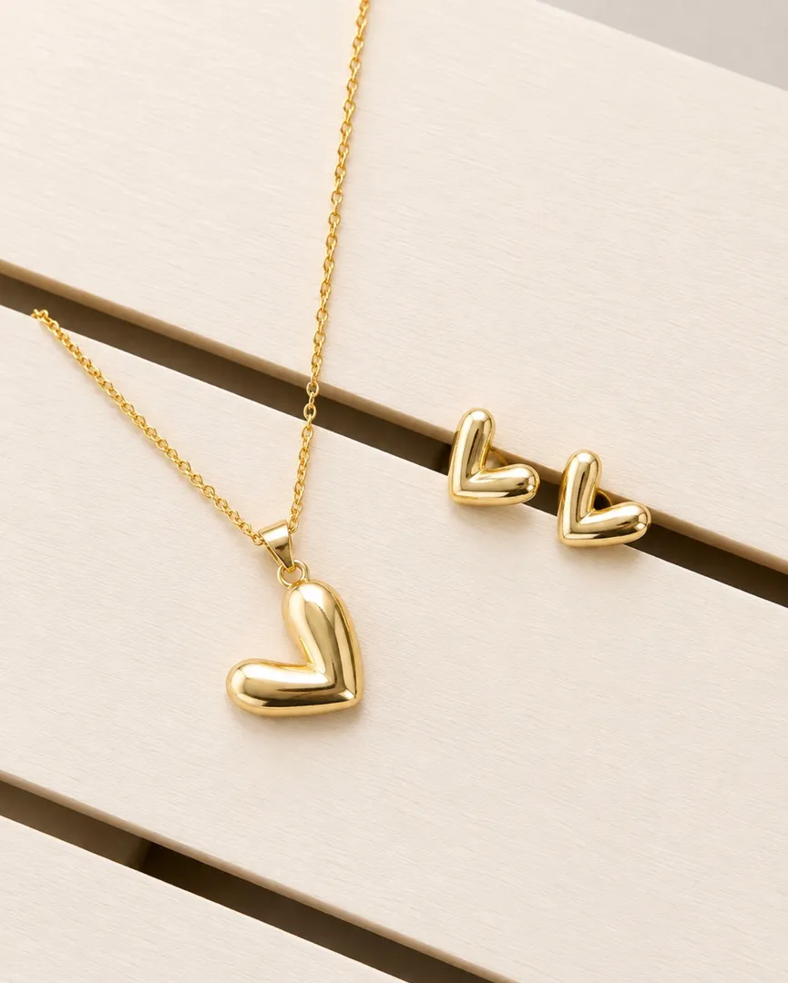 Set cadena y topo corazón 