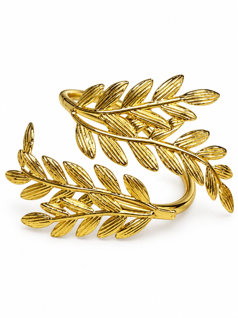 ANILLO SERVILLETERO TIPO HOJAS DORADAS