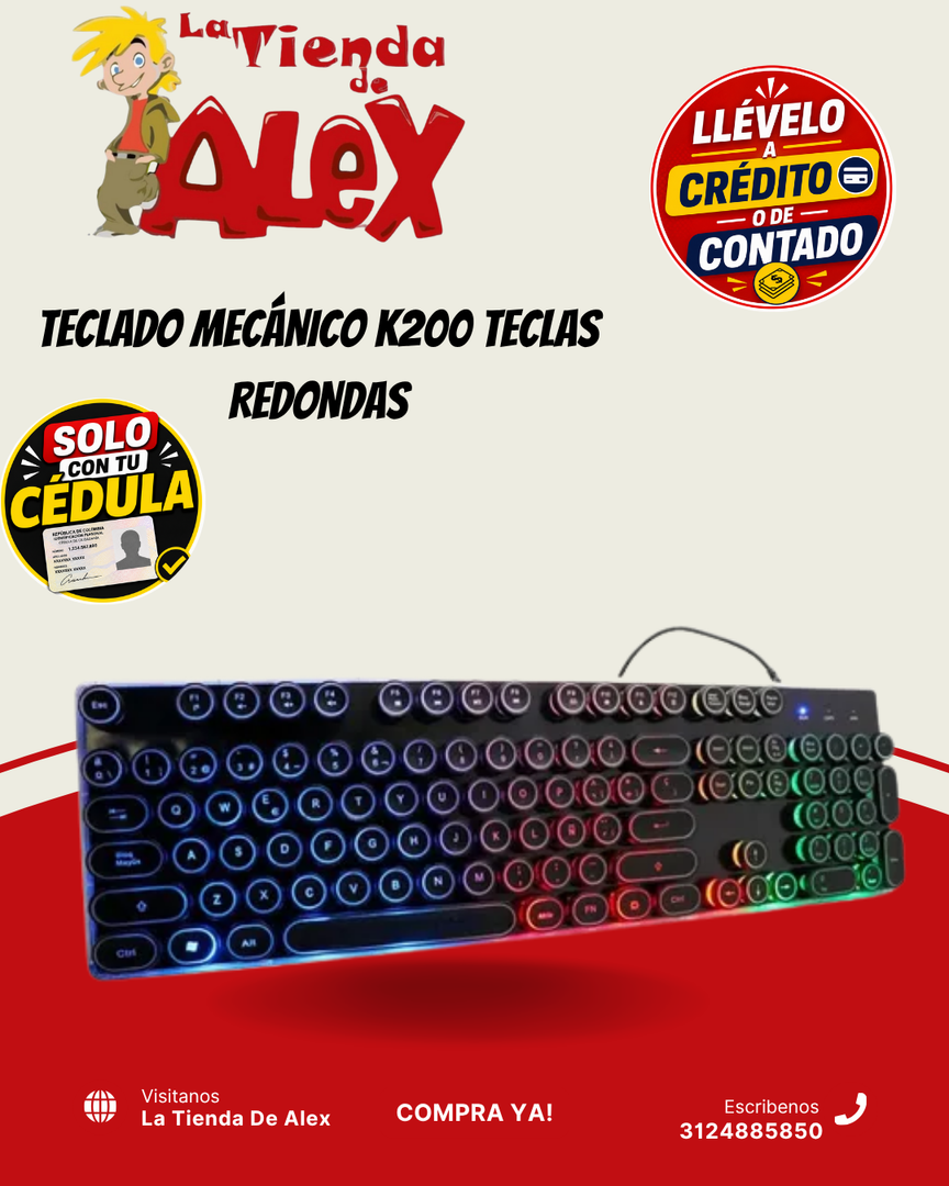 TECLADO MECÁNICO K200 TECLAS REDONDAS