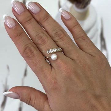 Imagen del producto Anillo doble perla 