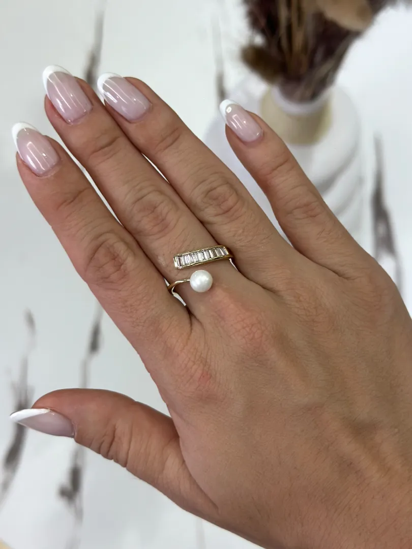 Anillo doble perla 