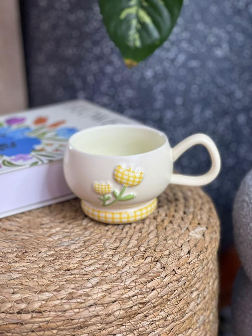 Mug flor cuadros 