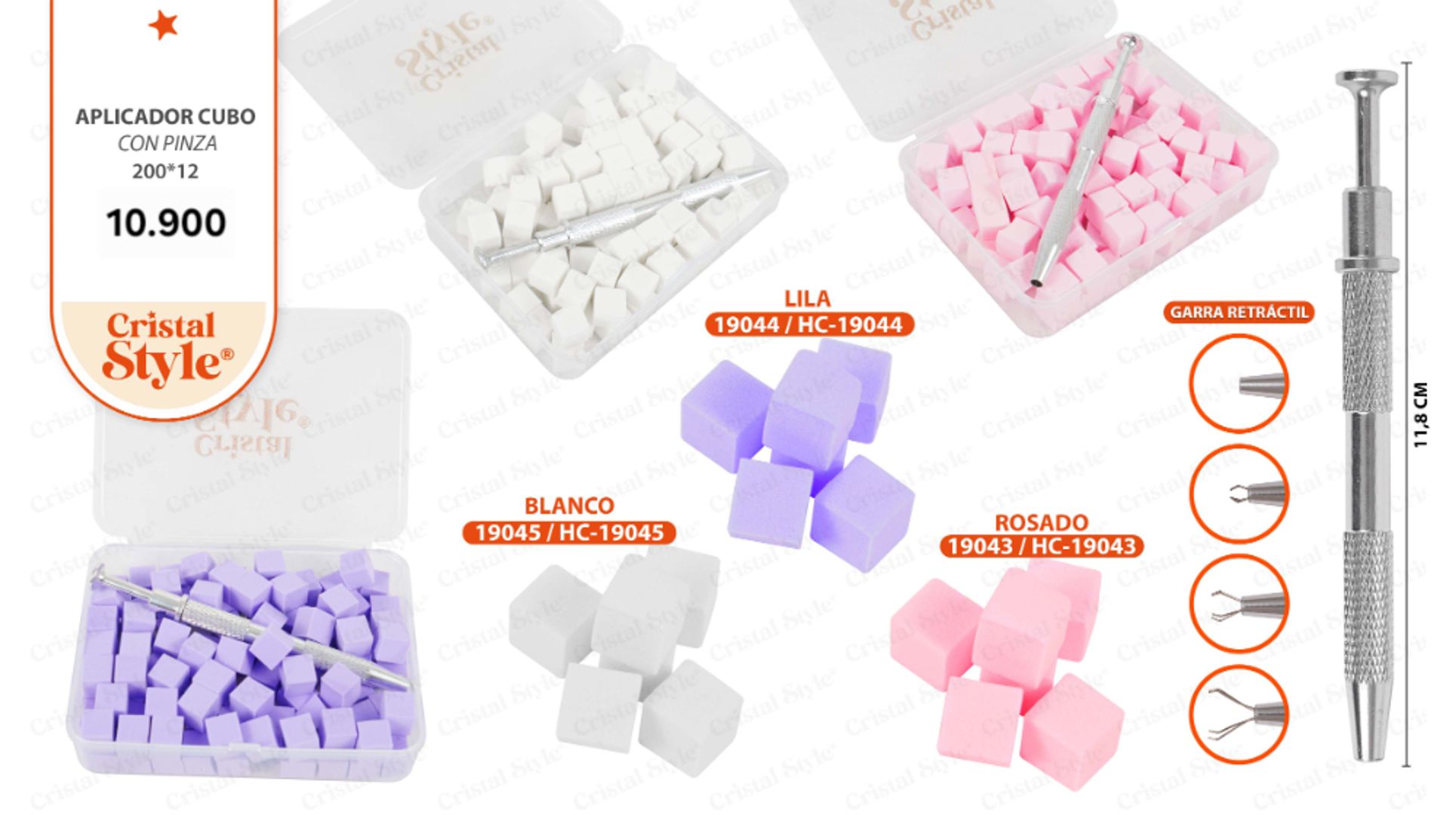 Aplicador en Cubo + Pinza 
