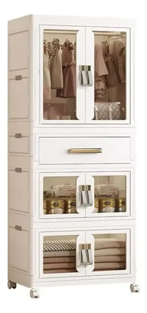 ARMARIO PORTATIL ORGANIZADOR CLOSET PLASTICO PLEGABLE 64x42x161.5Cm