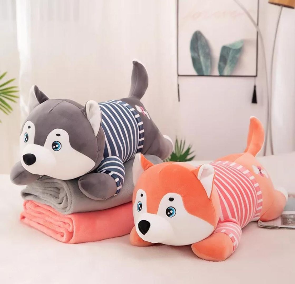 Cobija con Peluche Lobo