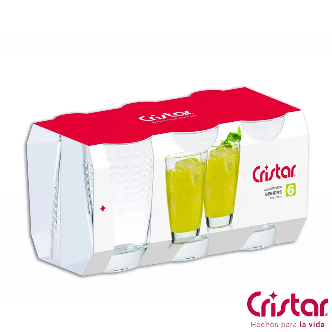 ESTUCHE DE VASO ROMBOS BEBIDAS 0678CL6 CRISTAR