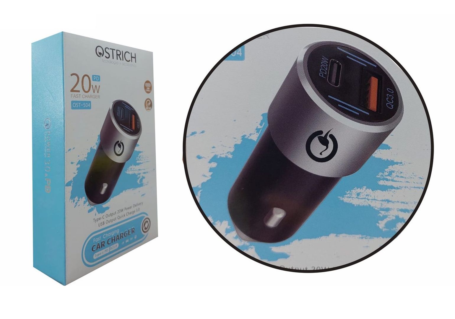 Adaptador de carro Ostrich 20W