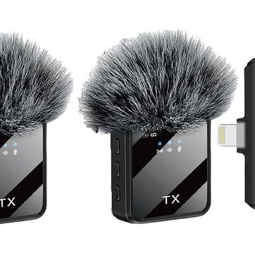 Imagen del producto Micrófono x2 Peludo Inalámbrico 2 en 1