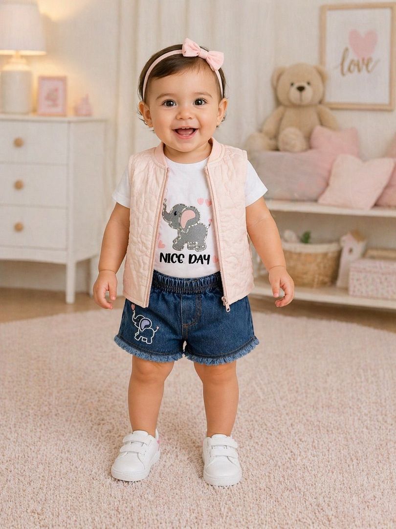 Conjunto short bebita