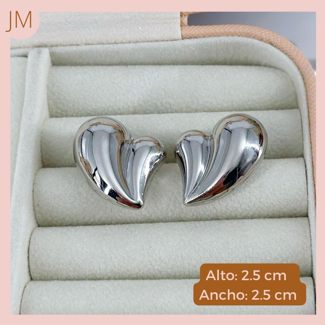 Maxi Topos Corazón Chunky Plateados