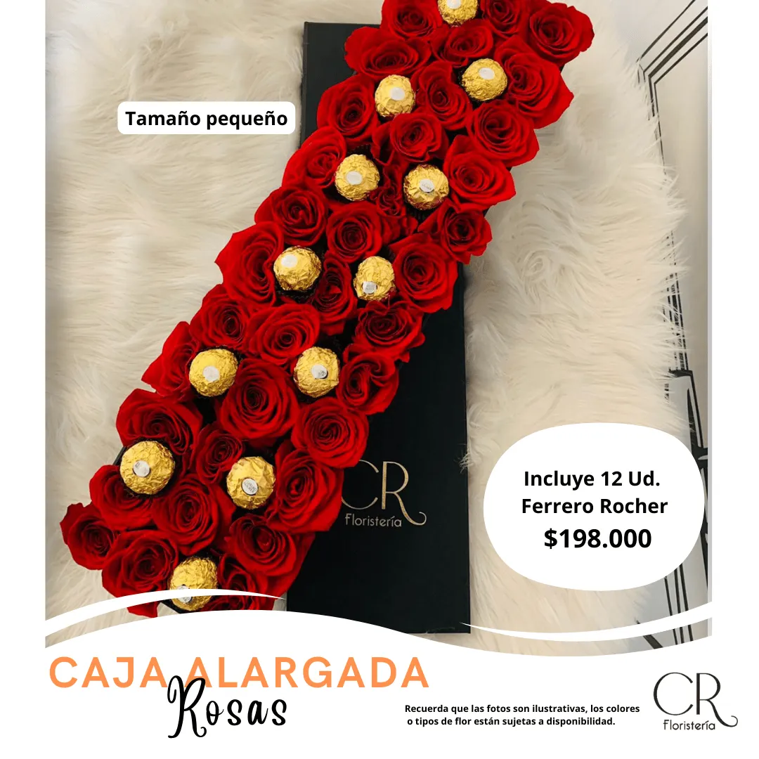 Caja Alargada Deluxe de Rosas