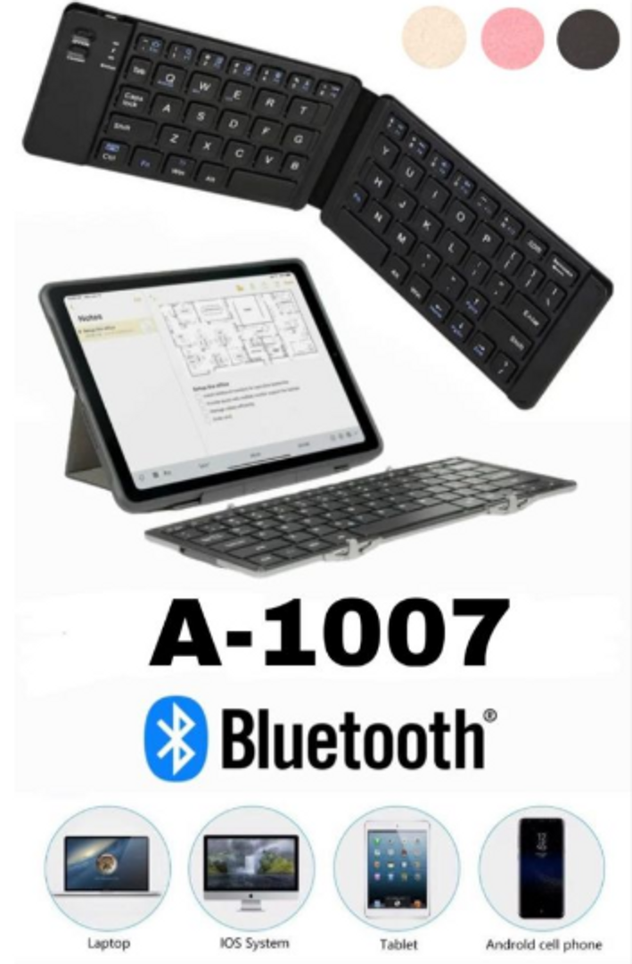 MINI TECLADO BLUETOOTH A-1007 PARA TABLET, CELULAR, COMPUTADOR - DISPONIBLE 1 SOLO COLOR ROSADO