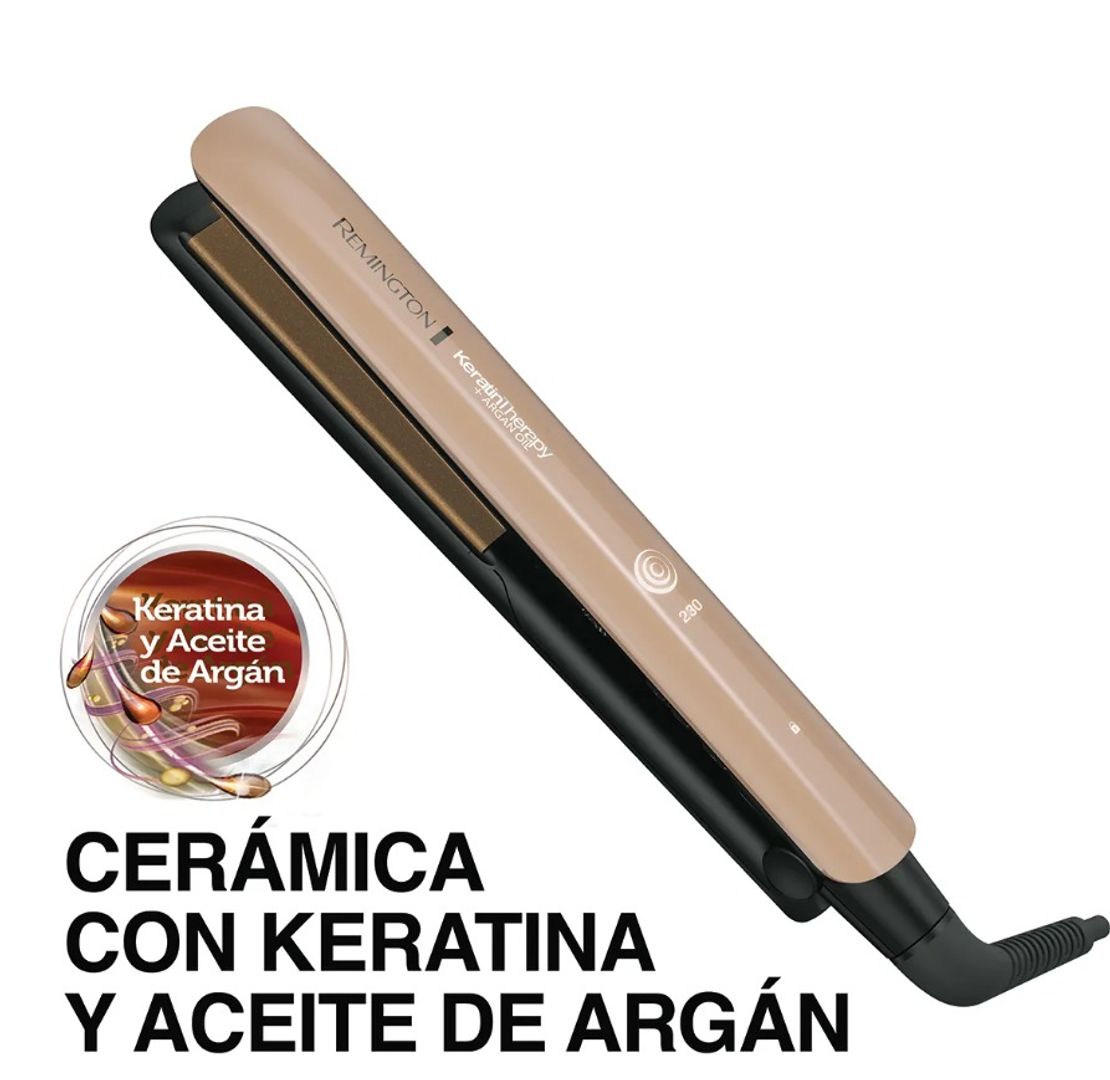 PLANCHA ALISADORA REMINGTON - KERATINA Y ACEITE DE ARGÁN S8599