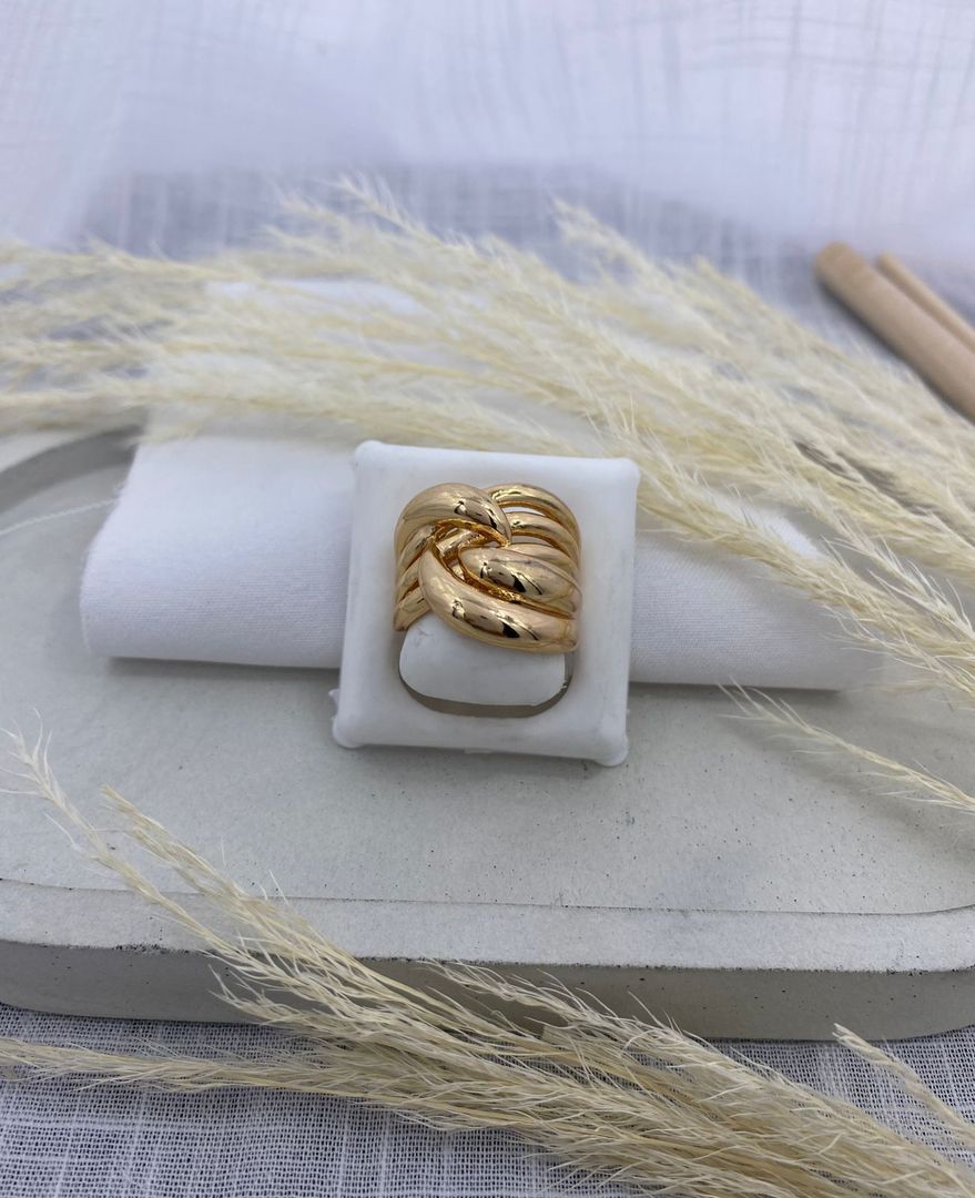Anillo chuncky, oro rosa, covergold 