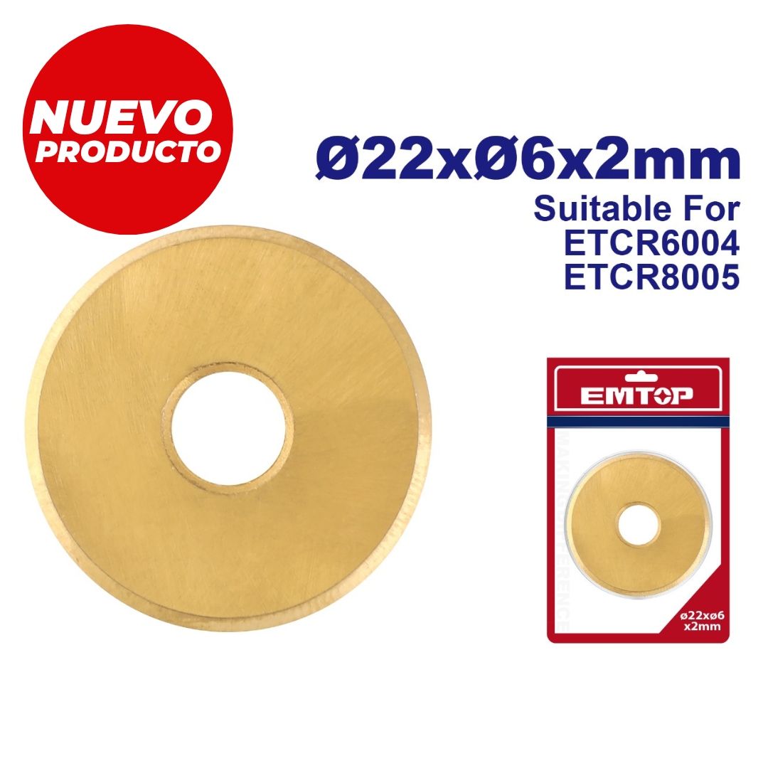 EMTOP RODAJA CORTA BALDOSA 22x6x2MM COMPATIBLE CORTABALDOSA 600MM Y 800MM