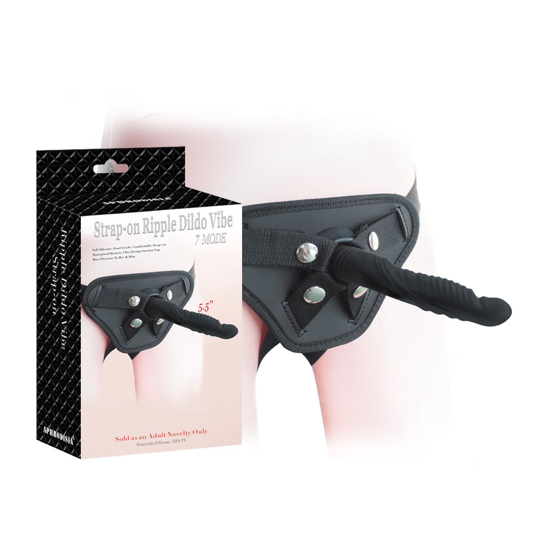   ARNES -STRAP ON RIPPLE DILDO VIBE - 5.5"
