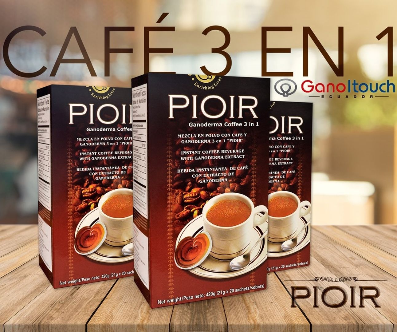 PIOIR Ganoderma café 3 en 1