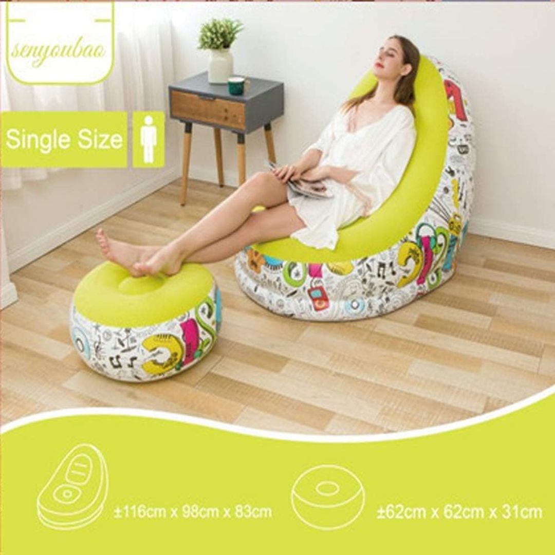 SILLON INFLABLE PUFF SOFA APOYA PIES 