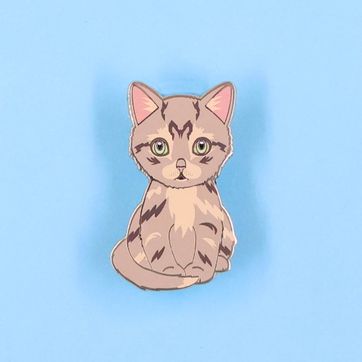 PIN GATO BEIGE ATIGRADO - imagen 1