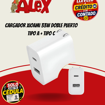 Imagen del producto Cargador Xioami 33W Doble puerto Tipo A + Tipo C