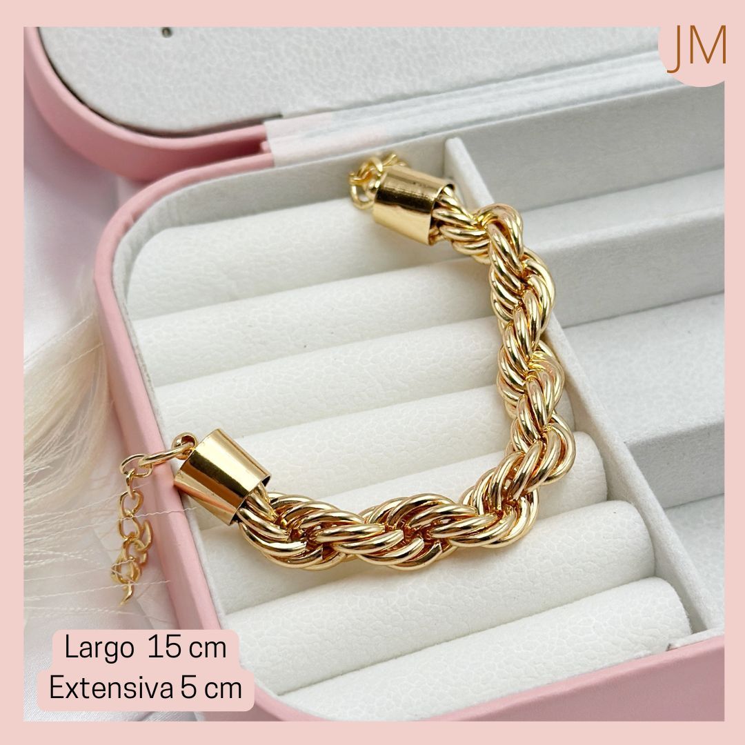 Pulsera Rodio Lazo Gruesa