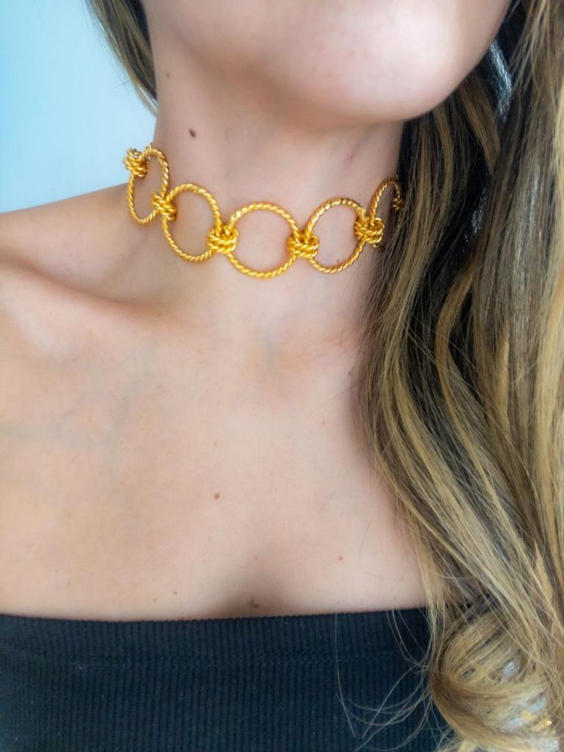 Choker cadena circulo entorchado 