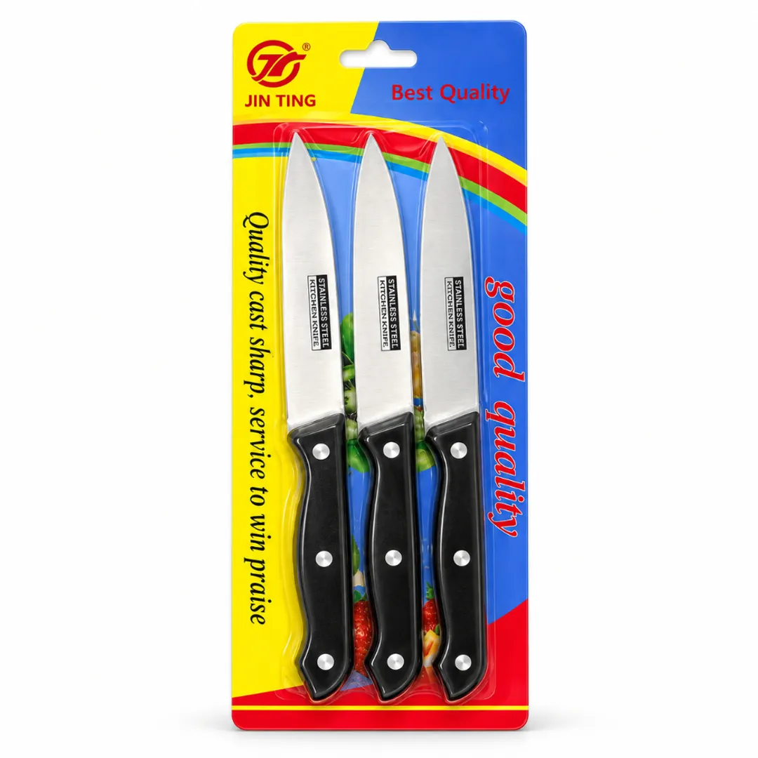 Set x3 Cuchillos de Cocina de Acero Inoxidable