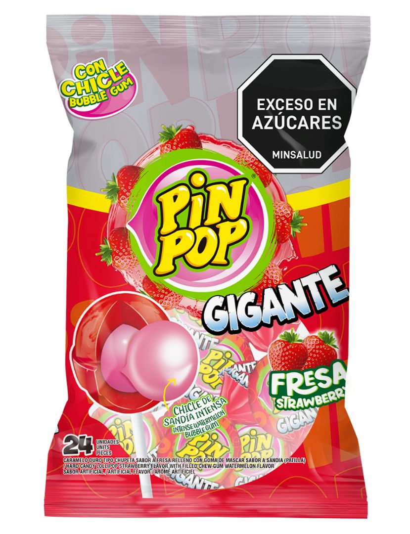 PIN POP GIGANTE FRESA*24*504G
