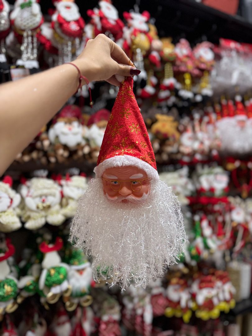 Figura Colgante de Cabeza de Papá Noel