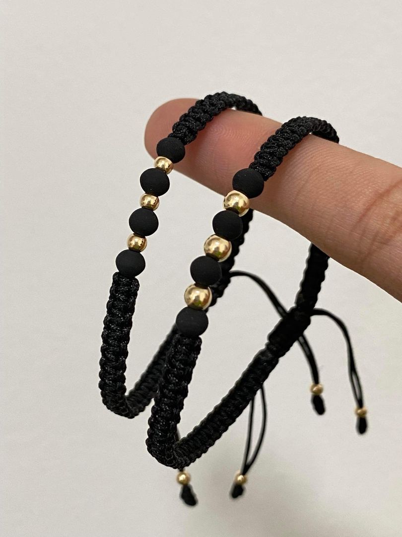 Par de pulseras neopreno 4mm y balín 3-4mm