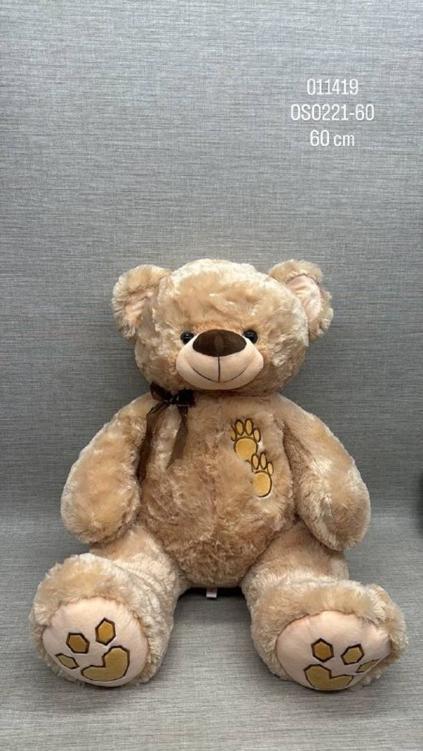 OSO BEIGE CON HUELLITAS BORDADAS 60 CM