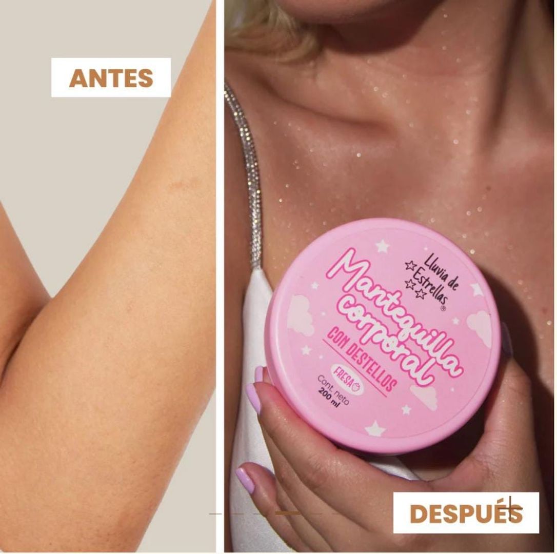 Mantequilla corporal con destellos fresa 