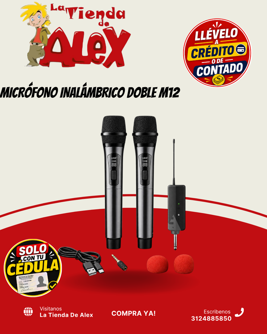 MICRÓFONO INALÁMBRICO DOBLE M12