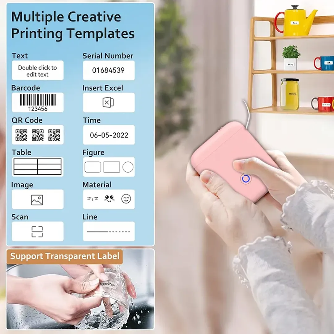 MINI IMPRESORA TERMICA PORTATIL DE ETIQUETAS BLUETOOTH LABEL PRINTER