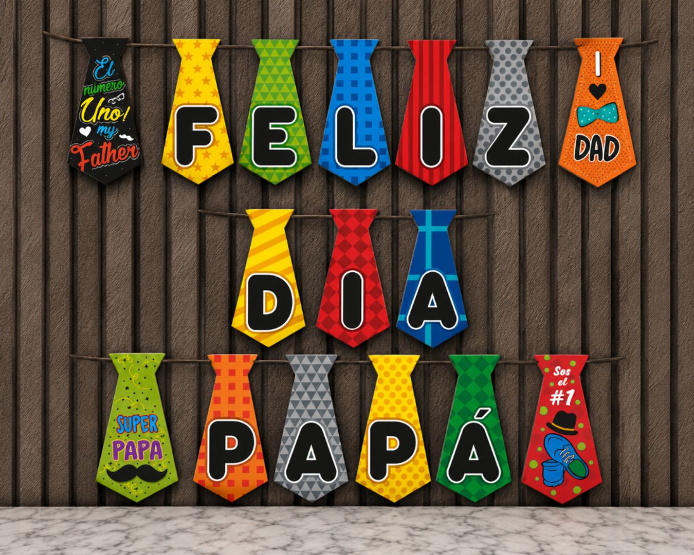 BANDERÍN CORBATAS 16 PCS