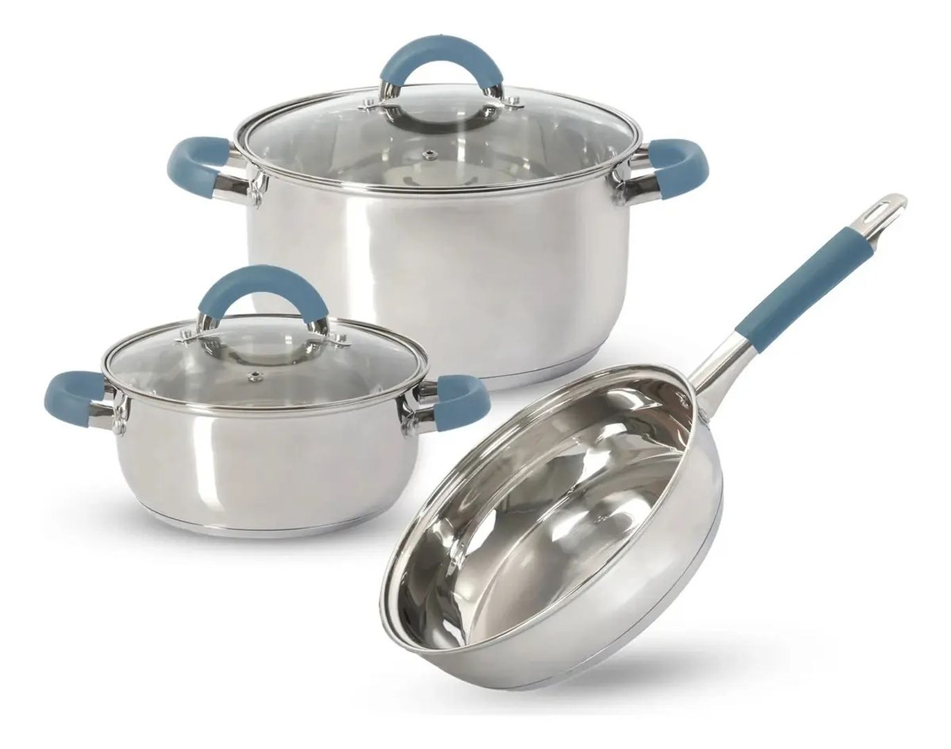 BATERÍA DE OLLAS HOME ELEMENTS ACERO INOXIDABLE 5 PIEZAS