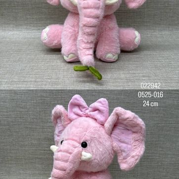 Imagen del producto ELEFANTE ROSA CON MOÑO DE 24 CM 