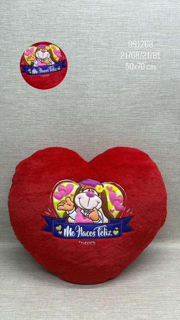 COJIN DE CORAZON SURTIDO (PELANAS) 50 x 70 CM