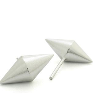 SMALL SILVER DOUBLE CONE STUDS - imagen 1