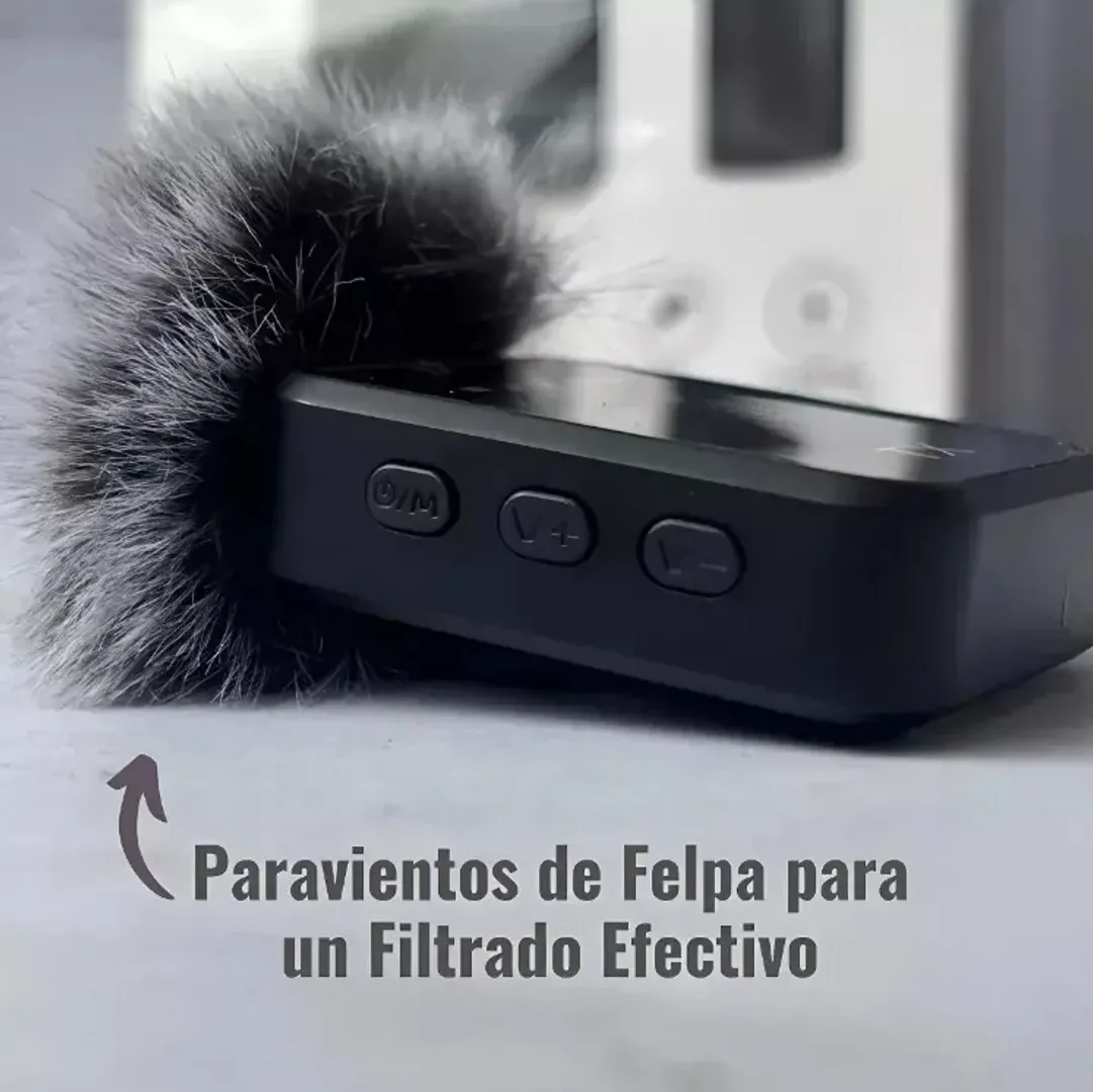 MICROFONO SOLAPA INALAMBRICO PARA IPHONE Y ANDROID NEGRO 