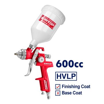 Imagen del producto EMTOP AEROGRAFO 1.4MM GRAVEDAD 600CC VASO PLASTICO SUPER EMTOP