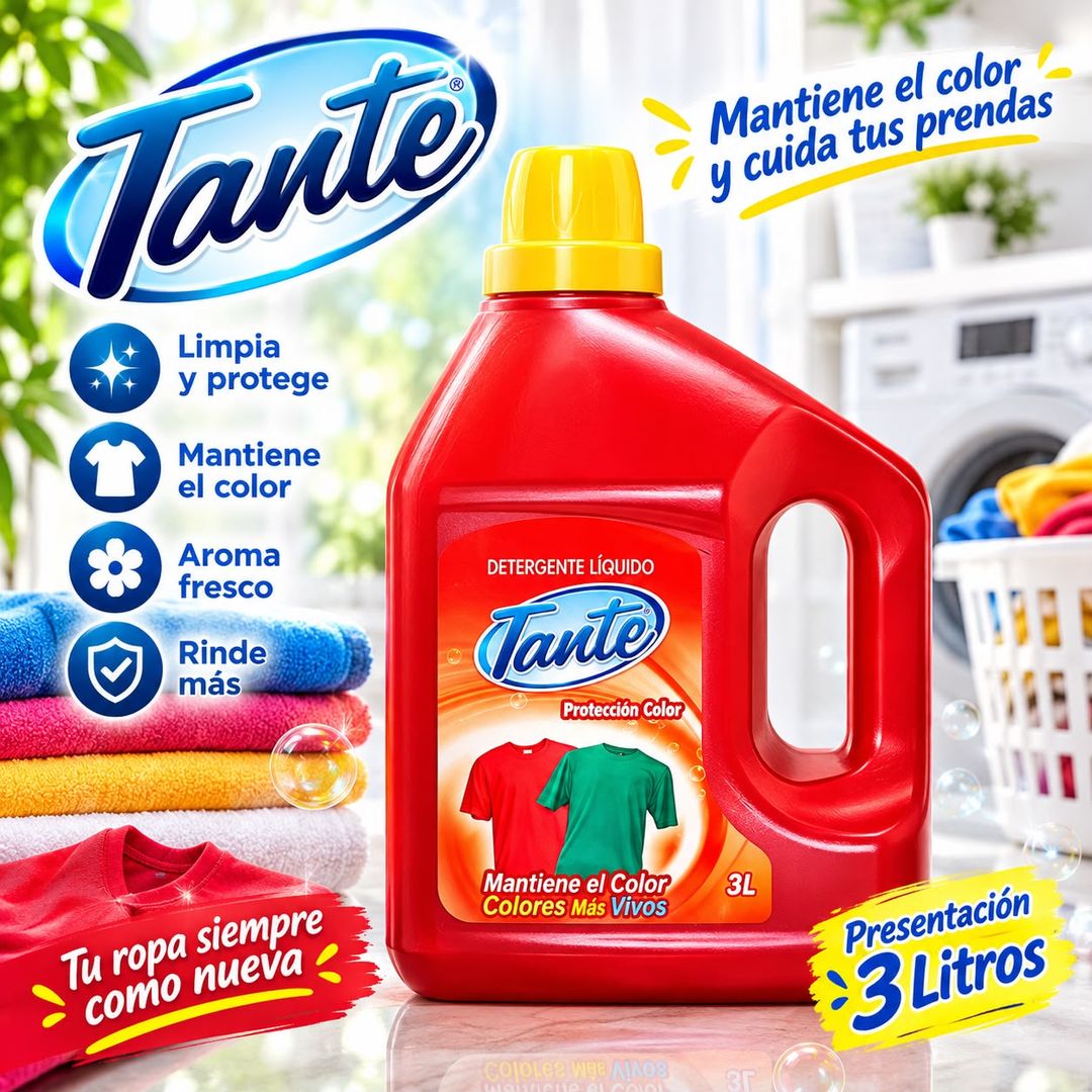 DETERGENTE LIQUIDO ROPA COLOR TANTE X 3 LITROS