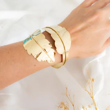 Imagen del producto Brazalete doble hoja lisa