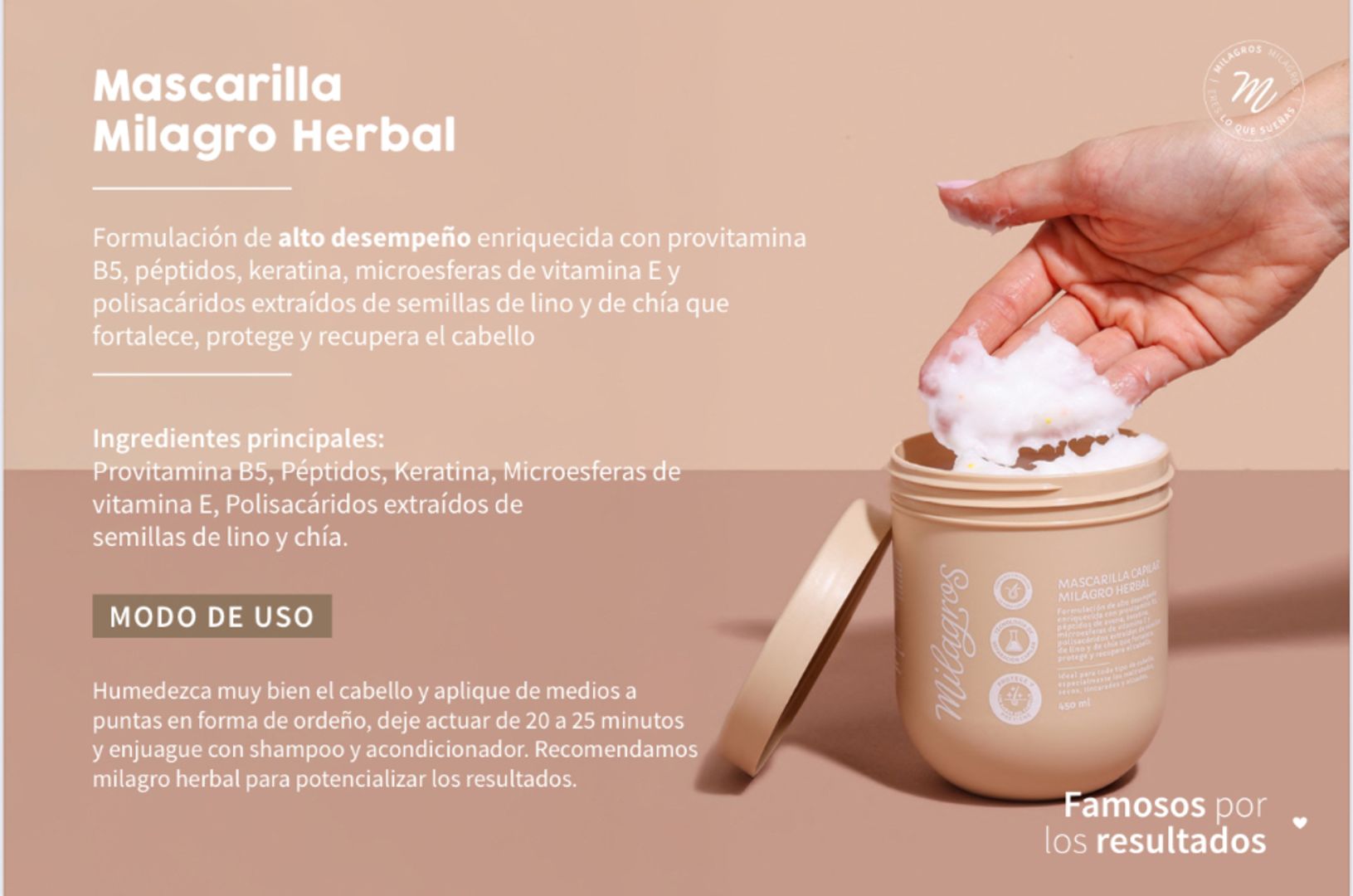 Mascarilla Capilar Milagro Herbal